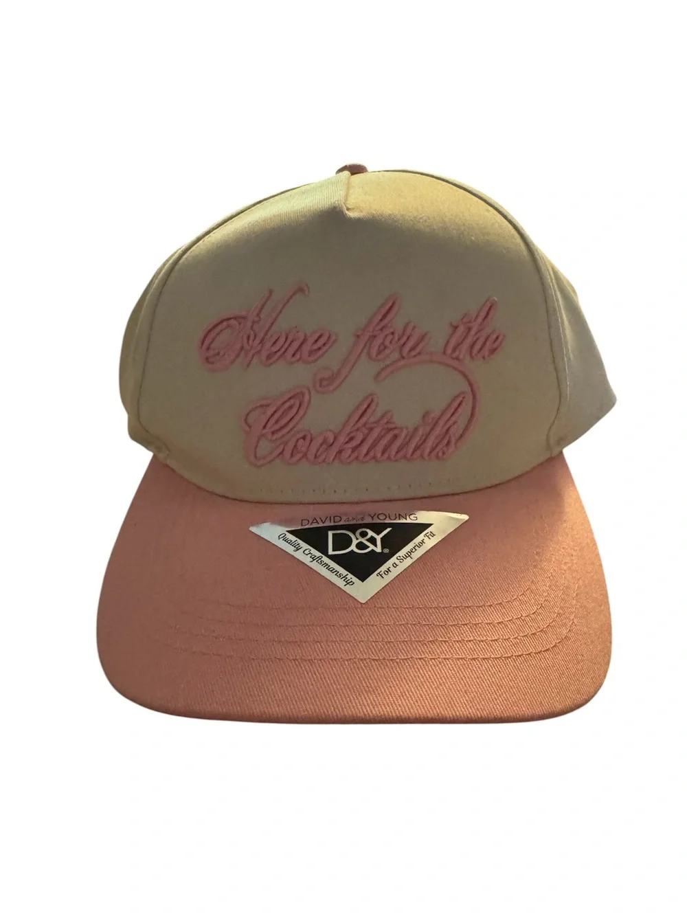 David & Young “Here for the Cocktails” Two-Tone Baseball Cap – NWT